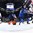 BUFFALO, NEW YORK - DECEMBER 31: USA's Trent Frederic #34 (not shown) scores a first period goal against Finland's Ukko-Pekka Luukonen #1 while Janne Kuokkanen #9 looks on during preliminary round action at the 2018 IIHF World Junior Championship. (Photo by Matt Zambonin/HHOF-IIHF Images)

